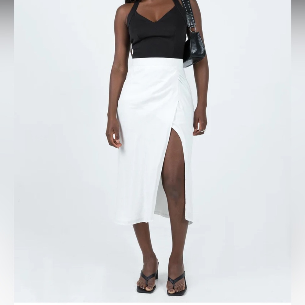 Princess Polly White Midi Skirt